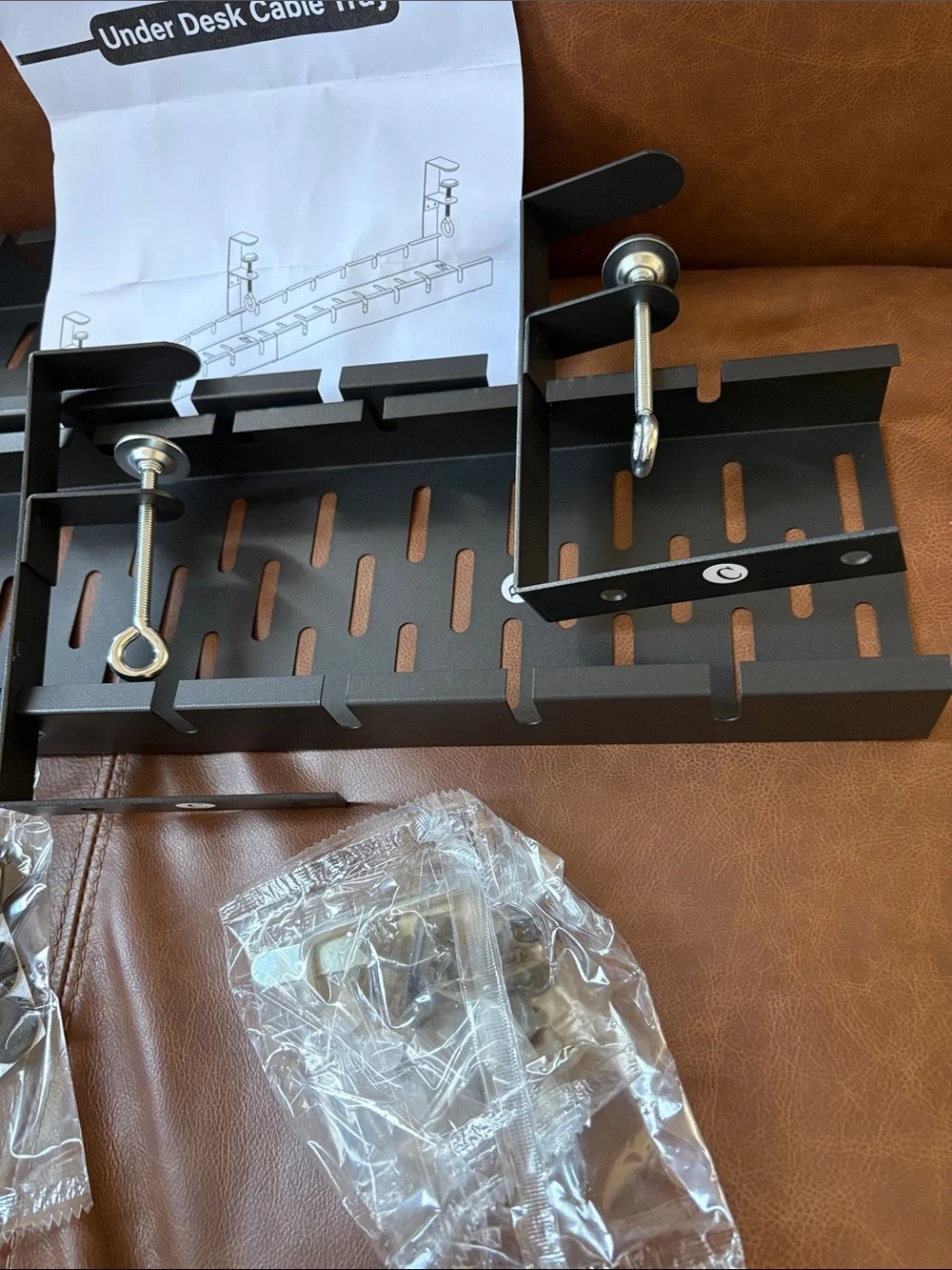 Under-Desk Cable Tray Organizer in Black